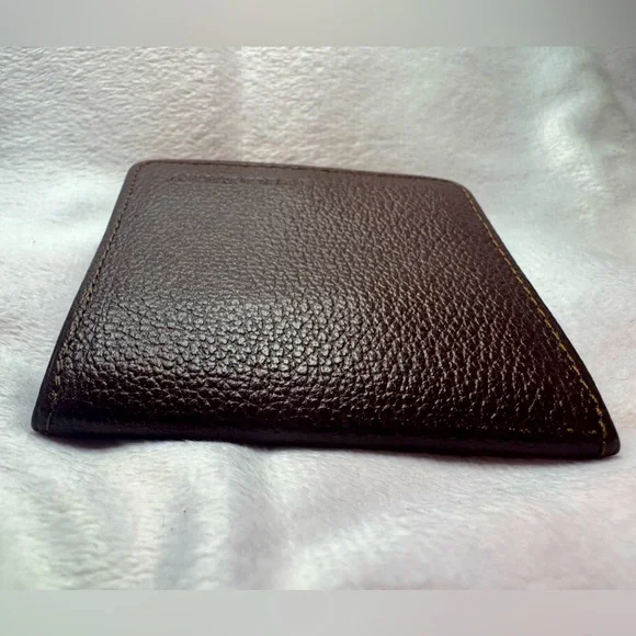 Burberry Coin Pouch | Brown Pebbled Leather | Nova Check Interior 3x3” - Picture 3 of 15